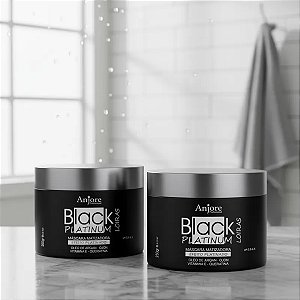 Kit 2 Máscara Matizadora Black Platinum 250Gr Anjore Matizador Cabelos Loiros E Grisalhos