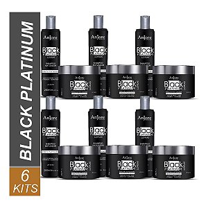 6 Kit Matizador Black Platinum Shampoo e Máscara 250g Anjore Atacado