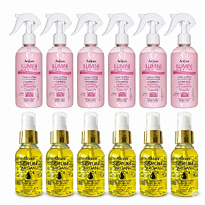 Kit Atacado 6 Leavein Vitaminico Ilumini Hair e 6 Óleo de Argan Serum 45ml Anjore
