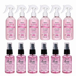 Kit Atacado Revenda Anjore 6 Leavein Iumini 150m 6 Óleo de Açaí 30ml Proteção Térmica e Frizz Brilho