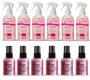 Kit Atacado Revenda Anjore 6 Leavein Iumini 150m 6 Óleo de Açaí 30ml Proteção Térmica e Frizz Brilho