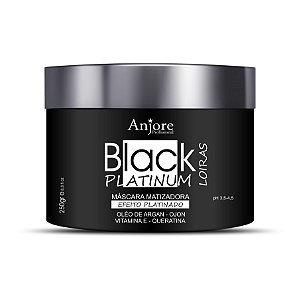 Máscara Matizadora Black Platinum 250gr Anjore Cabelos Loiros Descoloridos e Grisalhos