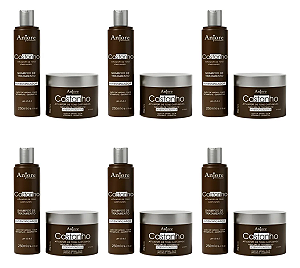 Combo Atacado 6 Kit Castanho Matizador Shampoo E Máscara 250gr Anjore Intensificador De Cores Castanho E Marrons