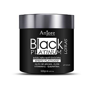 Máscara Matizadora Black Platinum 500gr Anjore Cabelos Loiros Descoloridos e Grisalhos