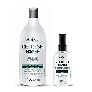 Kit Esfoliação Capilar Shampoo 1lt e Tônico Crescimento 150ml Anjore Controle da Oleosidade e Queda