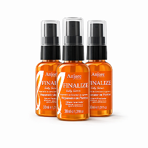 Kit 3 Reparador de Pontas Finalize 30ml Anjore com Óleo Girassol e Linhaça Reparação Brilho Intenso