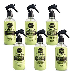 Kit Atacado 6 BB Cream Spray Capilar Leavein Multifuncional 15em1 Pistache Therapy 150ml Anjore