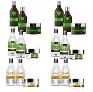 Kit Atacado 6 Manutenção Capilar Anjore 2 Impacto Pistache Mandioca Shampoo Condicionador Máscara