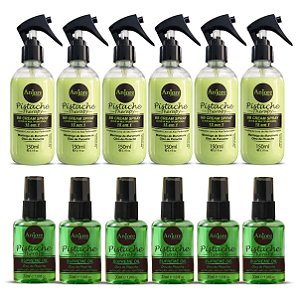 Kit Atacado 6 BB Cream Leavein Multifuncional 150ml 6 Óleo Supreme Oil 30ml Pistache Therapy Anjore