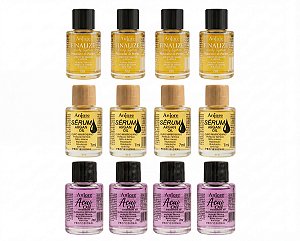 Kit Atacado 12 Óleo de Tratamento Capilar Profissional Anjore 7ml Argan Açaí Reparador de Pontas