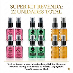 Kit Atacado 12 Óleo de Tratamento Capilar Profissional Anjore 30ml Açaí Pistache Semi Di Lino
