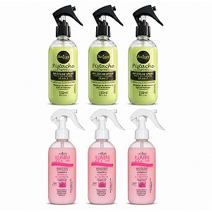 Kit Atacado 3 BB Cream Spray Capilar 15 em1 Pistache Therapy 3 Leavein Ilumini hair 150ml Anjore