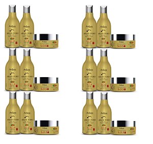 6 Kit Hidratação Restauradora Argan Shampoo Condicionador e Máscara 300ml Anjore Atacado com Óleo de Argan