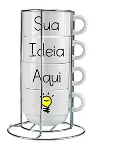 Jogo De Xicaras Personalizada Com Seu Logo - 4