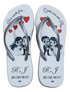 10 Pares Chinelos Personalizados Casamento Aniversario ou tema que desejar.