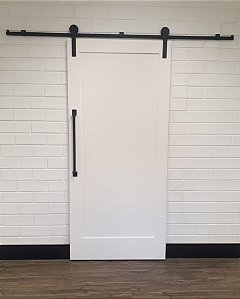 Porta de Madeira de Correr de 1 Painel Celeiro Primer Branco Goede 91x213CM