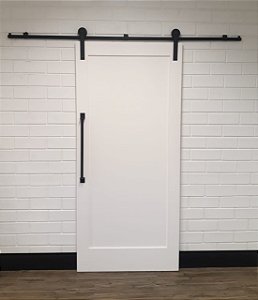 Porta de Madeira de Correr de 1 Painel Celeiro Primer Branco Goede 81x213CM