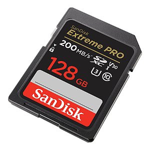 Cartão de Memória Sandisk SDXC 128GB Extreme Pro UHS-I V30 200mb/s