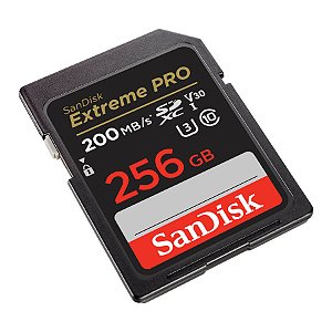 Cartão de Memória Sandisk SDXC 256GB Extreme Pro UHS-I V30 200mb/s
