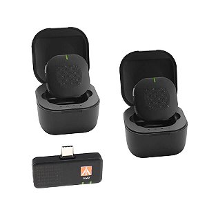 Microfone Duplo Sem Fio E-Image EM-2 USB-C