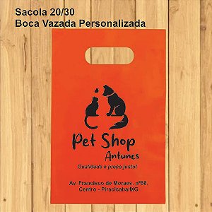 500 sacolas boca vazada personalizada 20/30