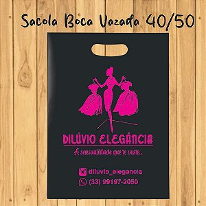 500 sacola boca vazada personalizada 40/50