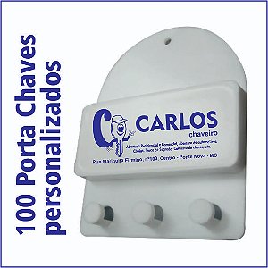 100 porta chaves personalizados pvc 10,5 x 8,5