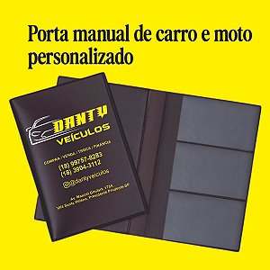 40 porta manual de carro e moto personalizado