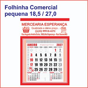 100 folhinha comercial pequena personalizada medida de 18,5/27