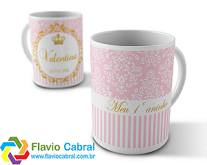 Caneca Para Batizado - Arte Rosa