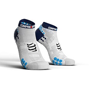 MEIA COMPRESSPORT RUN - BRANCO E AZUL