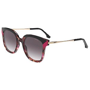 Óculos de Sol Colcci Sara Demi Violeta e Preto Brilho Lente Cinza Degradê