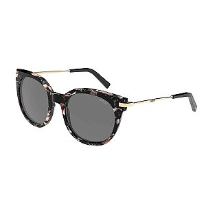 Óculos de Sol Colcci Mel Preto Brilho Marmorizado Rosa Lente Cinza