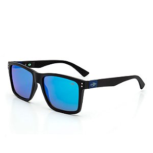 Óculos de Sol Masculino Mormaii Cairo Preto Fosco Lente Azul Espelhada