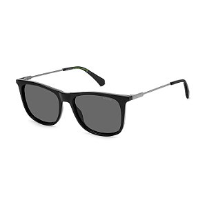 Óculos de Sol Masculino Polaroid PLD 4145/S/X Preto Brilho