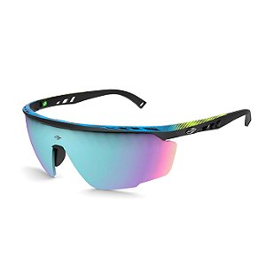 Óculos de Sol Unissex Mormaii Leap Preto com Azul e Amarelo