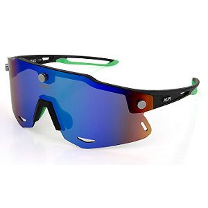 Óculos Esportivo Hupi Magnetic Preto e Verde Lente Verde Espelhado