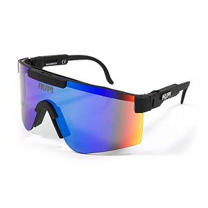 Óculos Esportivo Hupi Maverick Preto Fosco Lente Verde Espelhada