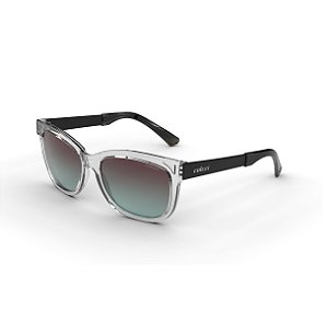 Óculos de Sol Flair Transparente Brilho Lente Degradê Turquesa
