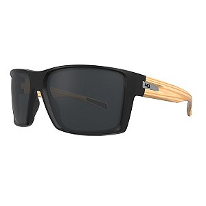 Óculos de Sol Masculino HB Byron Matte Black Wood Gray