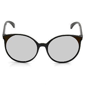 ÓCULOS DE SOL TOUCH T0022 PRETO BRILHO LENTE CINZA FLASH PRATA