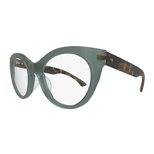 Armação de Grau Feminina HB 0485 Verde Menta e Demi Marrom Fosco