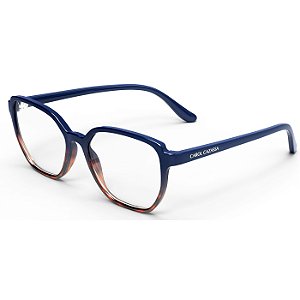Armação Feminina Carol Cazassa CC1020 Azul Marinho e Demi Marrom
