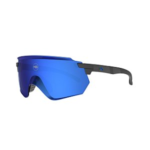 Óculos de Sol Unissex HB Flare Preto Fosco Lente Azul Espelhada