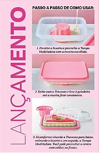 Tupperware Mágica Retangular Grande 2,5 litros Rosa