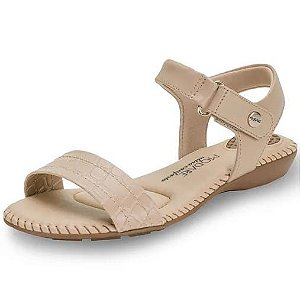 Sandália Feminina Salto Baixo Bege Modare