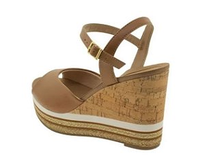 Sandália Anabela Napa Turim Beira Rio Camel