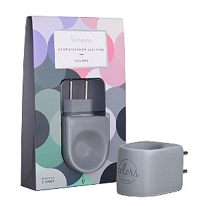 Aromatizador Elétr Colors Cinza Porcelana Via Aroma Difusor