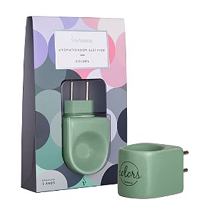 Aromatizador Elétr Colors Verde Porcelana Via Aroma Difusor
