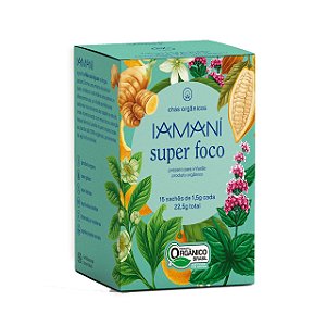 1 Chá Orgânico Super Foco 15 sachês de 1,5g cada Iamani